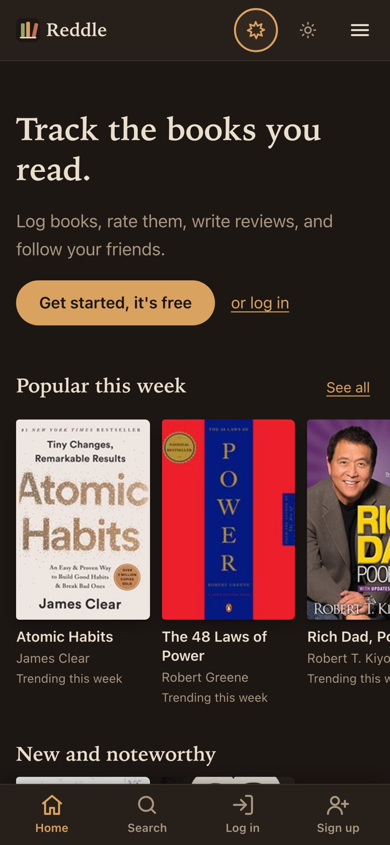 Reddle home page on a phone